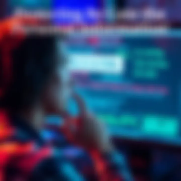 A person looking worried at a computer screen with a suspicious link highlighted. They have a hand on their chin, considering the risks of clicking the link.