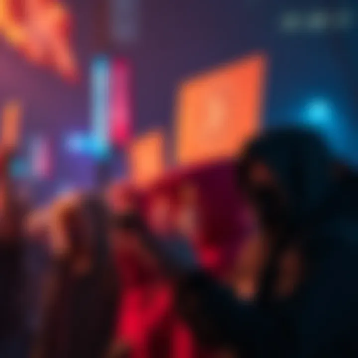 Protesters using cryptocurrency payments A group of protesters holding signs while using smartphones to make cryptocurrency payments for anonymity