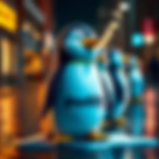 Pudgy Penguins logo with a penguin character, reflecting community engagement and their response to Manchester City