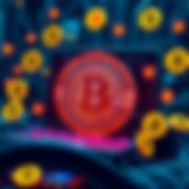 A quantum computer surrounded by Bitcoin symbols, highlighting the connection between advanced technology and cryptocurrency security concerns.
