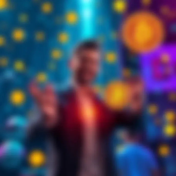 Giancarlo Lelli celebrating his success in breaking a 15-bit ECC key with quantum technology, surrounded by digital assets symbols.