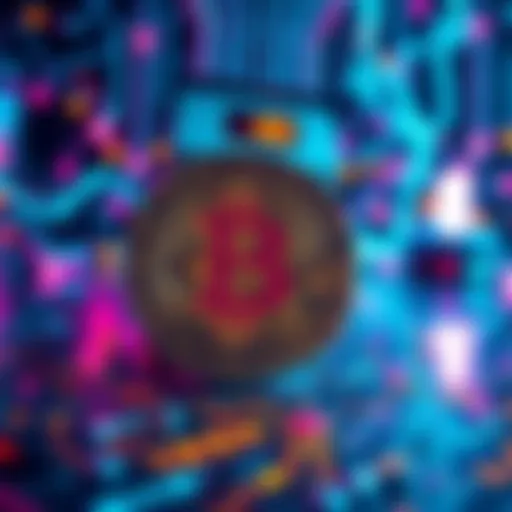 A quantum computer looming over a Bitcoin symbol, showing the potential threat to Bitcoin security.