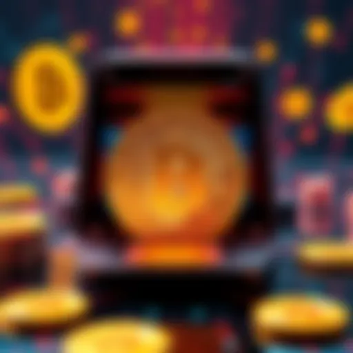 A quantum computer with Bitcoin symbols around it, highlighting the threat to Bitcoin's security.