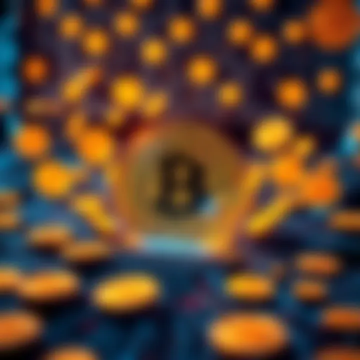 A visual representation of a quantum computer surrounded by Bitcoin symbols, illustrating the potential impact of quantum technology on cryptocurrency security.