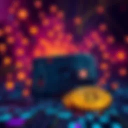 A visual representation of quantum computing's impact on Bitcoin, showing a digital wallet under threat with quantum symbols in the background.