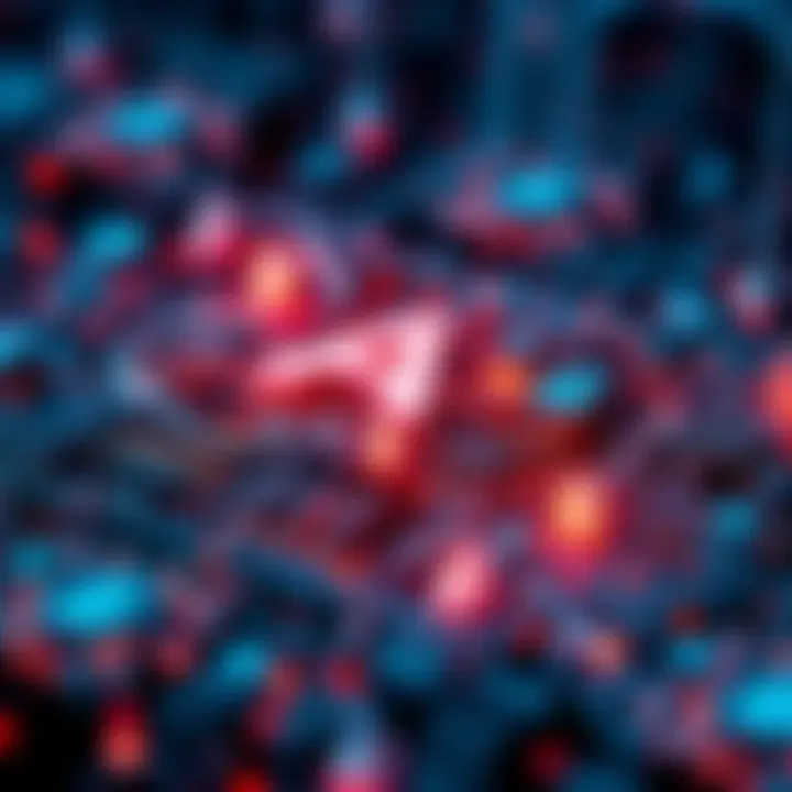 A depiction of quantum computing elements, including quantum bits and encryption symbols, representing the debate on its potential impact.
