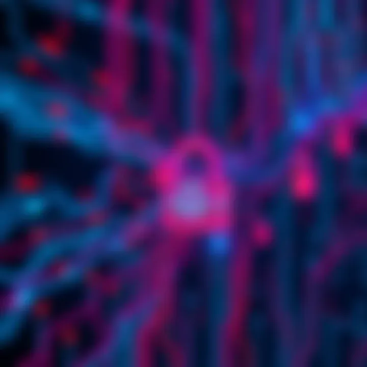 A visual representation of Quantum Computing with digital locks symbolizing cryptography, highlighting the importance of security in technology.