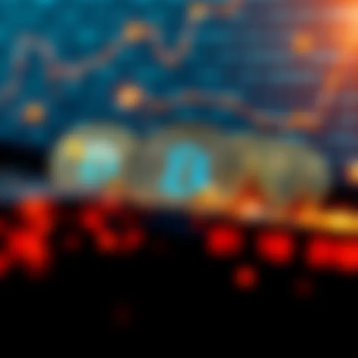 An illustration of futuristic digital coins representing quantum resistant cryptocurrencies, glowing against a background of binary code, symbolizing advanced technology and financial growth.