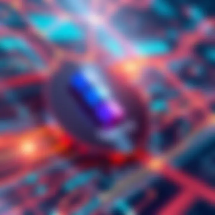 Illustration showing a digital representation of blockchain technology with a focus on high transaction speed, highlighting CertiK's verification process for Qubic's TPS.