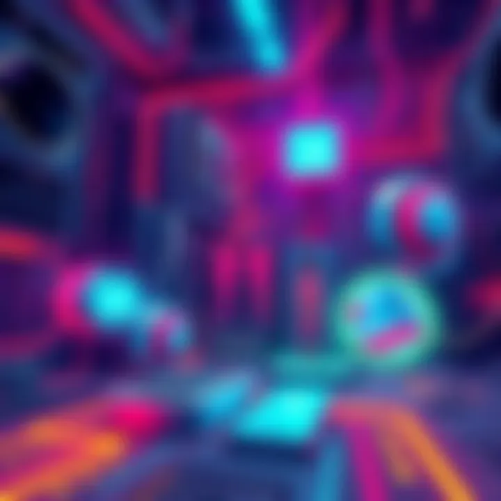 Qubic Crypto Mining Concept An illustration showing a futuristic mining setup focused on meaningful computations like AI training, highlighting the connection with the Monero network.