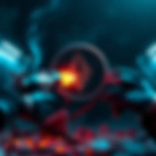 A digital representation of Qubic targeting Monero with a dark, menacing backdrop