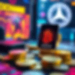 Graphic showing quick cryptocurrency exchanges with low fees and no verification, featuring coins and digital wallets