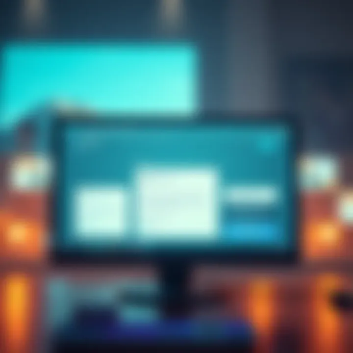 A serene computer screen displaying empty online forums, reflecting a lull in digital interactions.