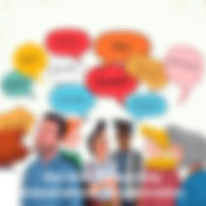 A colorful illustration showing various unusual phrases like 'kick the bucket' and 'barking up the wrong tree' in speech bubbles, representing casual conversation.