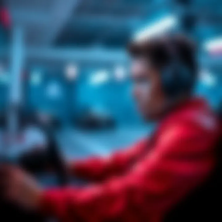 A gamer frustrated while playing a challenging racer game, showing intense focus on the screen.