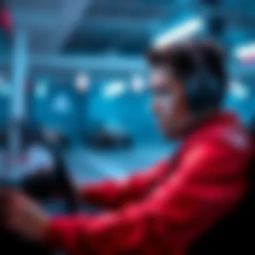 Racer Game Difficulty A gamer frustrated while playing a challenging racer game, showing intense focus on the screen.