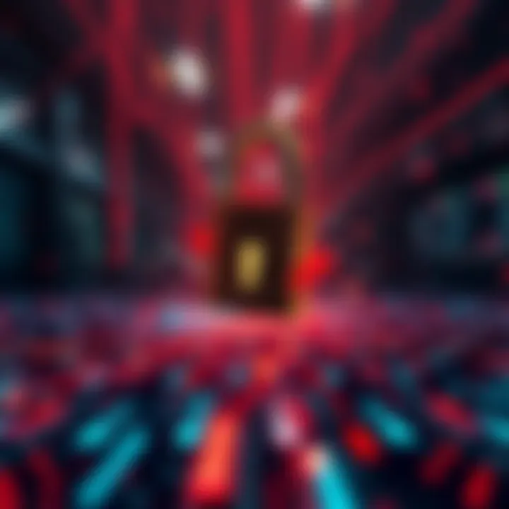 RadixDLT Security Breach A visual representation of a security breach, showing a padlock broken and data streams disappearing, symbolizing a major compromise of RadixDLT's systems.