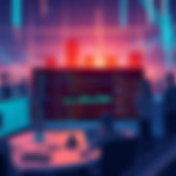 Updates on Randomx V2 Testnet Illustration showing a computer screen with code and graphs related to Randomx V2, with people discussing in a forum chat.