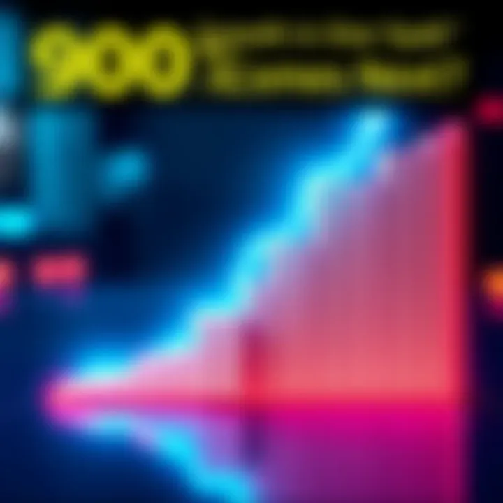 Rapid Growth Chart A graph showing a steep upward trend representing 900% growth over a month.