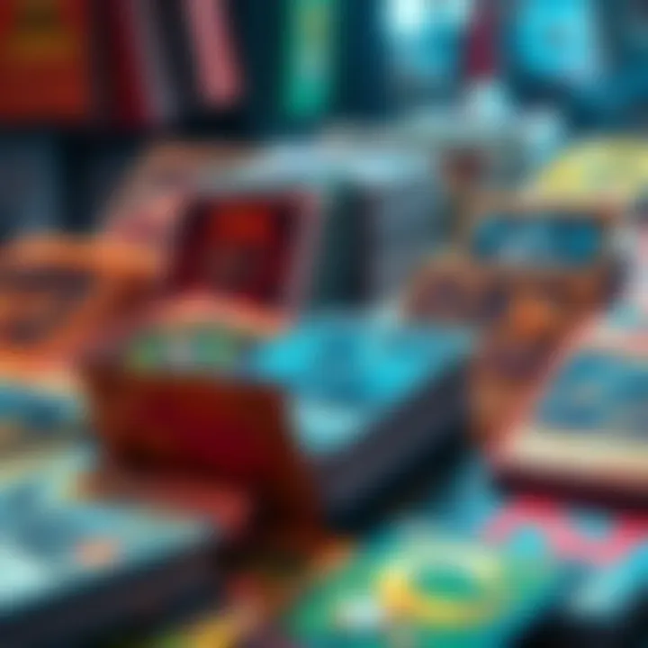 A display of unique rare cards that collectors seek, showcasing various designs and colors.