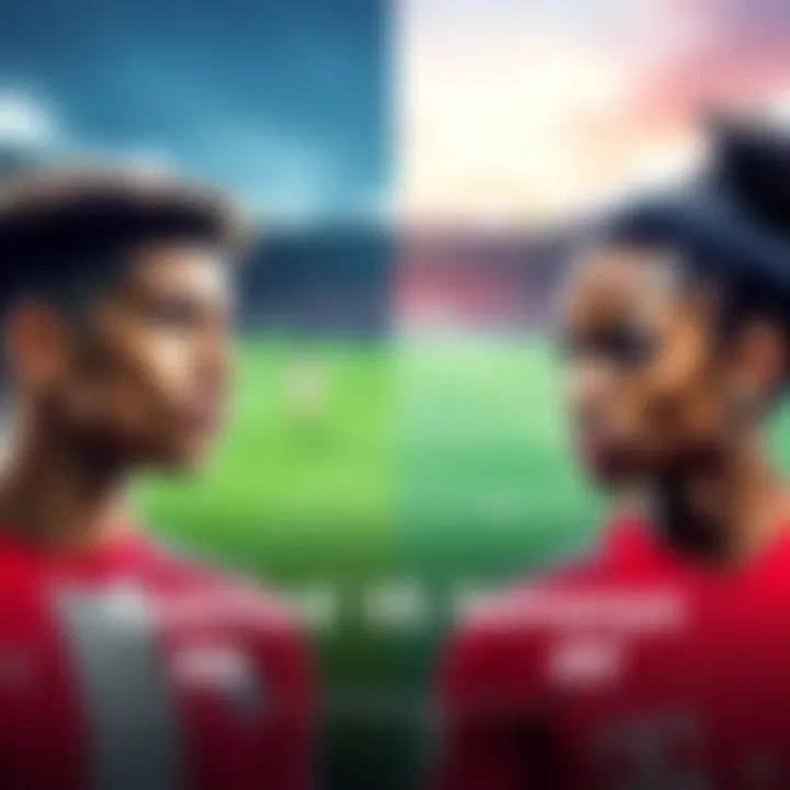 Rashford and Semenyo Comparison Rashford and Semenyo side by side, with a football pitch background, showing their statistics and starting chances for the game.