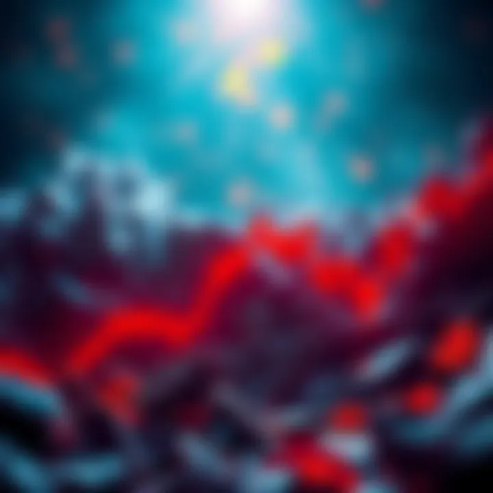 A visual representation of Ravencoin's decline, featuring a graph descending below 1 cent, symbolizing the struggle in the mining market.