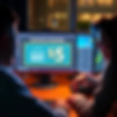 A person smiling while looking at a computer screen showing $5 in rent earned as part of a virtual real estate game.