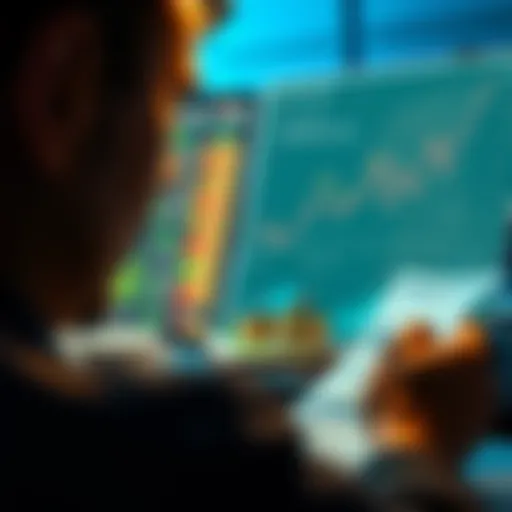 A person examining property listings and charts showing real estate trends, emphasizing its role as an investment against inflation.