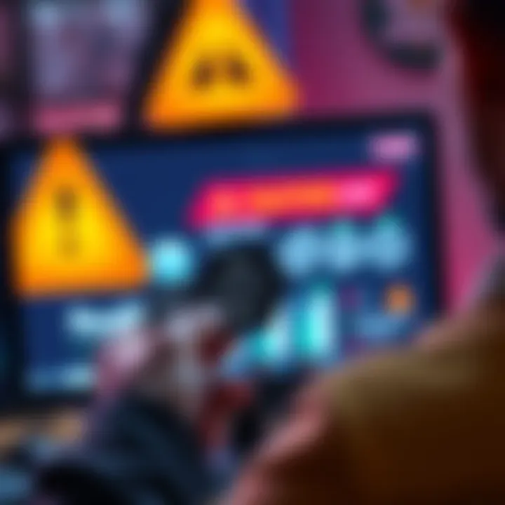 RealFi Airdrop Alert A person holding ADA tokens while looking at a computer screen showing RealFi airdrop details, with a caution sign in the background