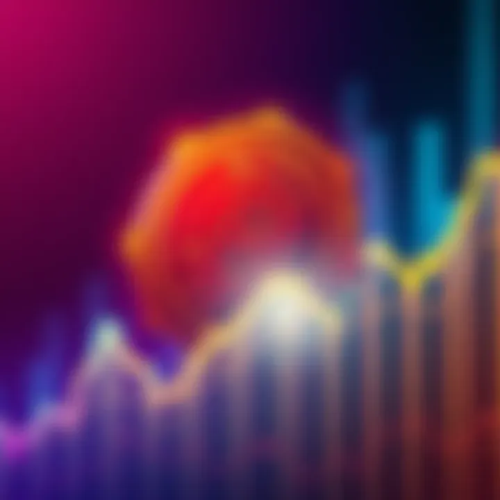 Visual representation of the $REBATE token symbol with a rising graph background illustrating its all-time high performance.
