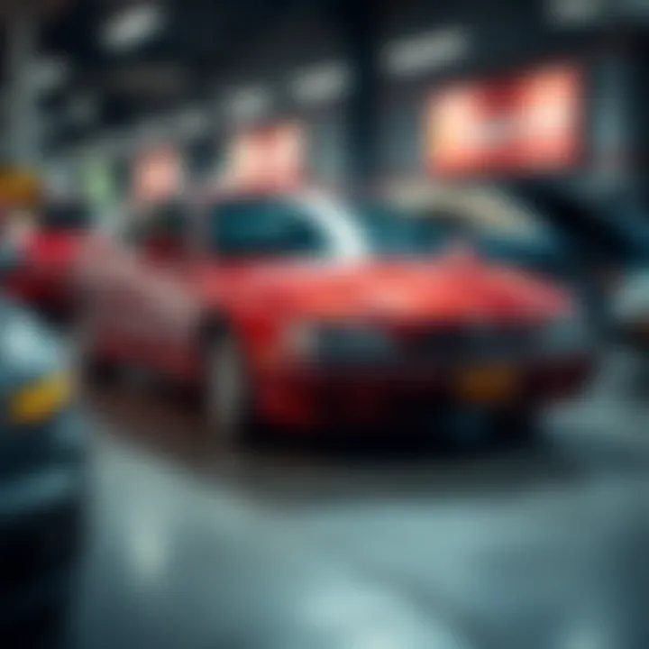 A rebuilt title car shown at a car auction, highlighting its unique status in the vehicle market.