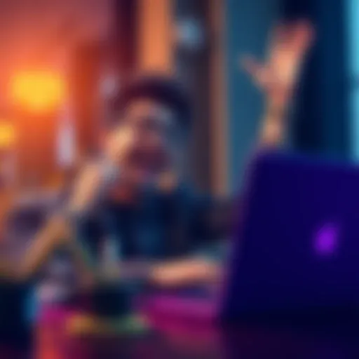 A person excitedly checking their bank account on a laptop with a happy expression, celebrating their XYO payment finally arriving after a long wait.