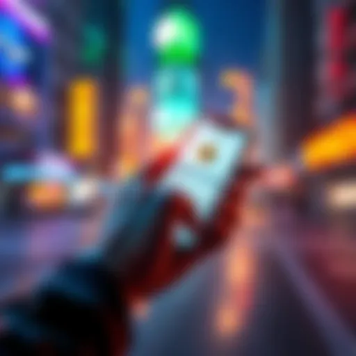 A person using a smartphone to receive USDT on the BEP20 blockchain with a digital wallet app open.