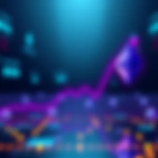 Graphic showing a rising trend line with Ethereum logo and active addresses symbolizing increased user engagement