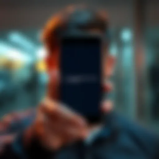 Person holding a new phone with a confused expression, looking at a screen showing an error message related to Seeker ID recovery.