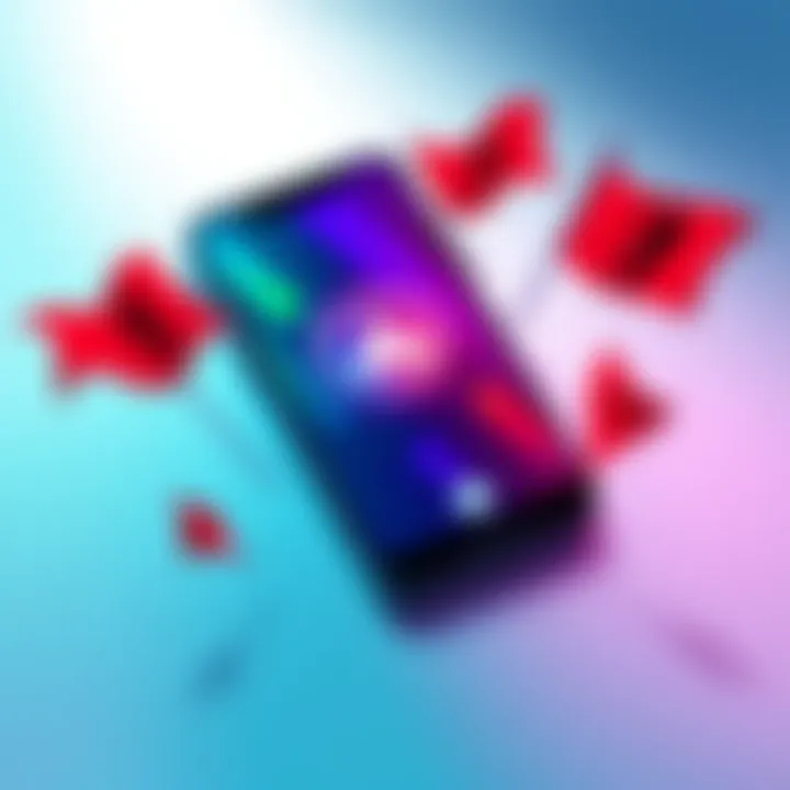 Illustration showing warning signs like exclamation marks and red flags around a smartphone displaying a crypto wallet app