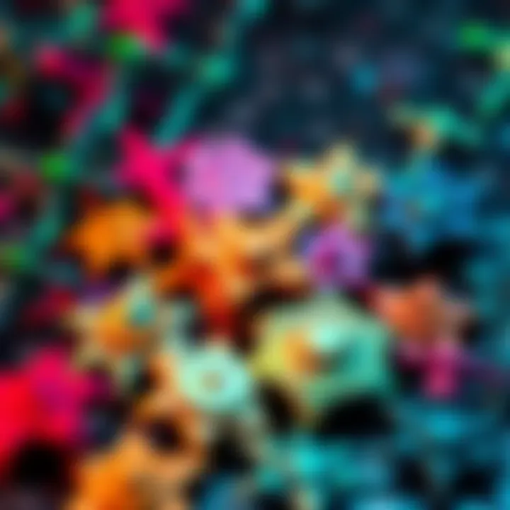 A colorful collection of vintage Axies on a digital background, symbolizing rarity and value in the crypto market.