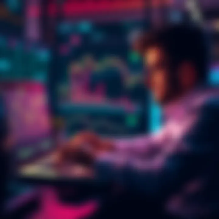 Reflecting on $HEX Investment Person reviewing $HEX investment performance with a laptop and charts in the background