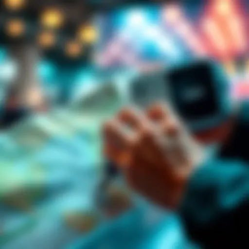 A person holding a Rak V2 device with a map and checklist, assessing relocation options.