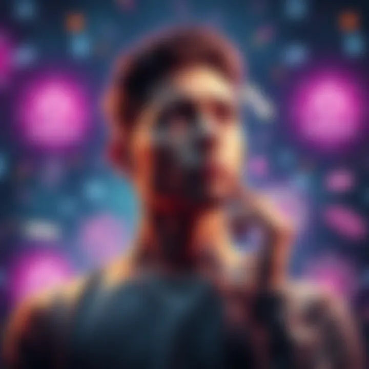 A person thinking about deleting a member from their online security circle with visual icons of security and currency around them