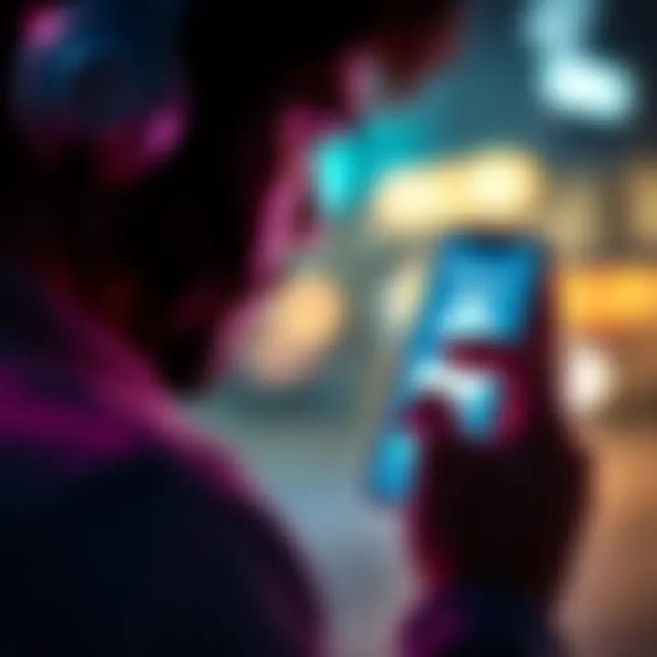 Individual looking at phone screen while replacing authenticator app