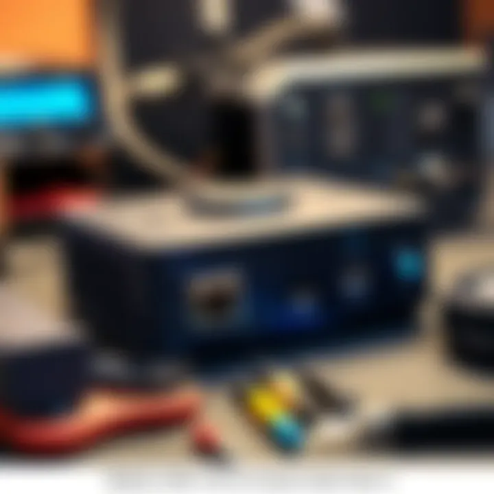 A technician replacing the USB-C port on a Canaan Avalon Nano 3 device, with tools laid out beside it