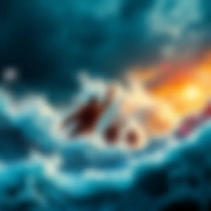 A determined investor navigating through turbulent market waves