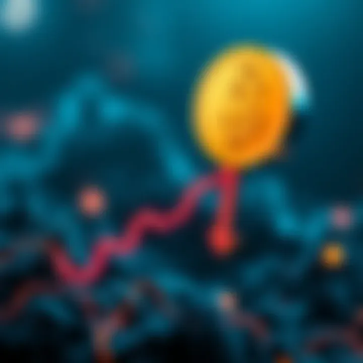 A graphic showing a digital currency symbol plummeting with a downward arrow, symbolizing the 80% crash of Resolv USR stablecoin after a security breach.