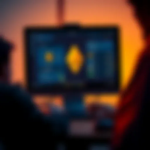 A person using a computer to restore Monero wallet in Exodus, showing the wallet interface on the screen