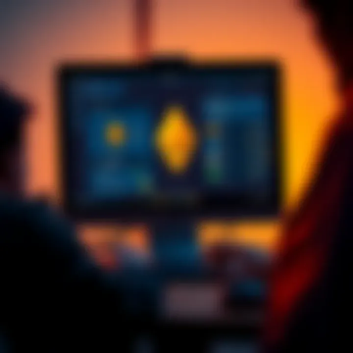 A person using a computer to restore Monero wallet in Exodus, showing the wallet interface on the screen