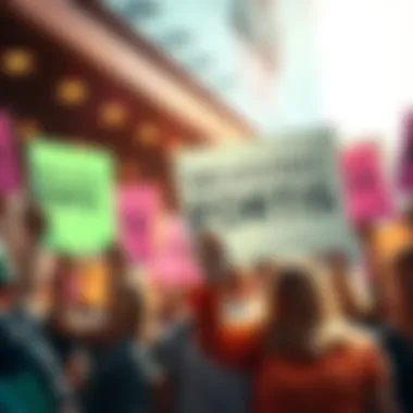 A group of people holding signs supporting the revival of Fortis, showing enthusiasm and unity in their efforts.
