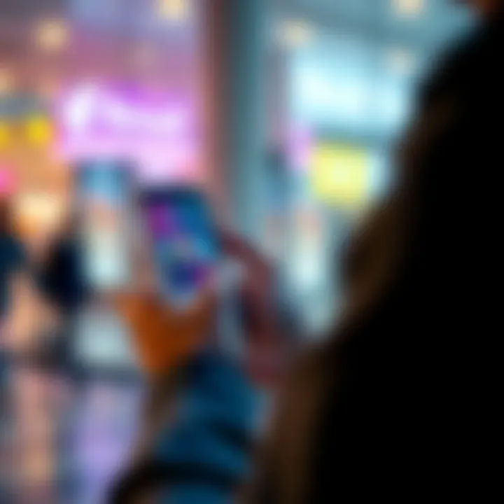 A person interacting with the Revolut banking app on a smartphone, showcasing banking features.