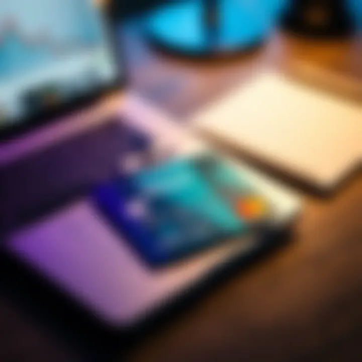 Revolut debit card lying on a desk next to a laptop and notepad, symbolizing payroll inquiries in the UK