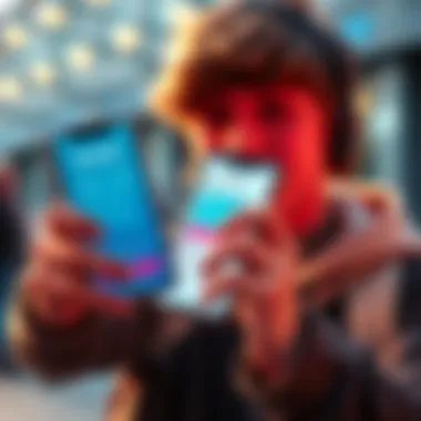 A teen holding a smartphone displaying the Revolut app with a bank account graphic on screen, celebrating turning 16 and gaining financial independence.